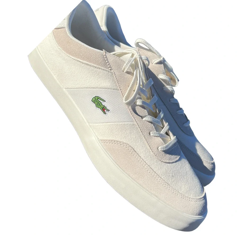 Lacoste Court-Master 220 1 CMA Mens Beige Canvas Lifestyle Sneakers Shoes